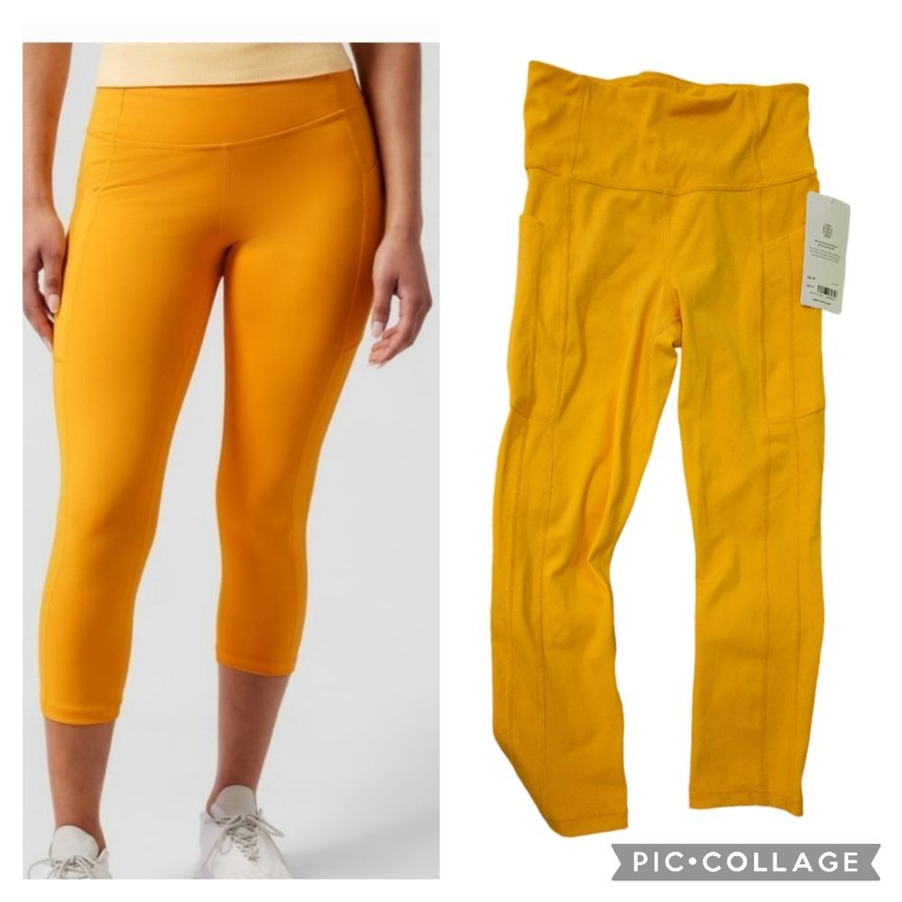 Athleta Ultimate Stash Pocket II Capri in Yellow Gold Mustard